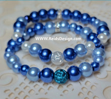 Load image into Gallery viewer, Youth Stackable Glass Pearls Bracelets size 6.5&quot;