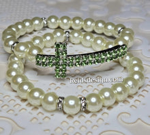 Load image into Gallery viewer, &quot;IRIS&quot; Glass Pearl Bracelet Set .... size 7.5
