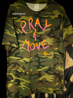 New Pray & Move Camo Tshirt (Size XL Men Women 2XL) Hand Painted by Reids' Design