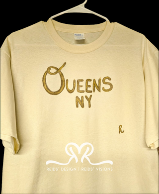 Queens NY Hand Painted Tee Size Men Large / XL Women