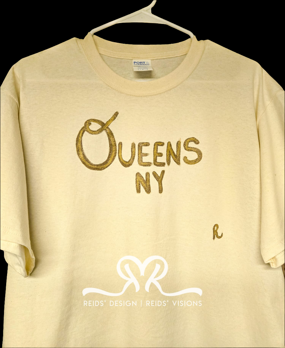 Queens NY Hand Painted Tee Size Men Large / XL Women