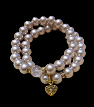 Load image into Gallery viewer, &quot;❤&quot; Stackable Glass Pearl Bracelets Set