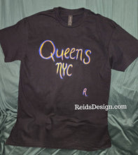Load image into Gallery viewer, New Black Queens NYC Hand Painted Tee by Reids' Design Unisex Men Medium Women Large