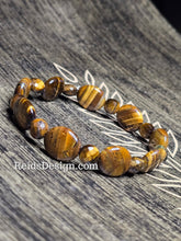 Load image into Gallery viewer, New Tiger Eye Beaded Bracelet 16 mm Oval and 8mm Faceted Coin Beads(Size 8.5)