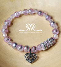 Load image into Gallery viewer, "❤️" Acrylic and Glass Beaded Bracelet  (Size 7.5")