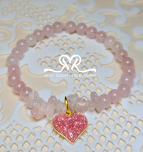 Load image into Gallery viewer, "🩷" Rose Quartz Beaded Bracelet... size 7.5"
