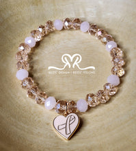Load image into Gallery viewer, Mixed Gemstone Agate and Glass Beaded Bracelet with Breast Cancer Awareness 🩷 Charm (size 7.5")