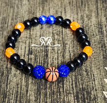 Load image into Gallery viewer, New Home Team Inspired Basketball 🏀 Bracelet Set Designed with Acrylic and Rinestone Beads 7.5 inches