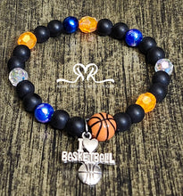 Load image into Gallery viewer, New Home Team Inspired Basketball 🏀 Bracelet Set Designed with Acrylic and Rinestone Beads 7.5 inches
