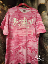 Load image into Gallery viewer, New Unisex Pink Large Hand-Painted Camo T-Shirt! 

Represent Brooklyn in style with this unique, hand-painted design!

Unique &amp; handmade
Unisex — Size Large
Hand-painted with LOVE.    Proudly representing Brooklyn

Shop this one-of-a-kind design