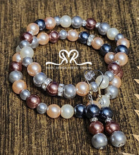 Load image into Gallery viewer, Glass Pearls earring and Stackable Bracelet set