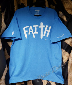 Sale...T-shirt "Faith" Cloud Inspired Hand painted by Reids' Visions Unisex XL / Women 2x