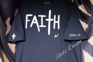 T-shirt "Faith" Hand painted By Reids' Design Unisex XL / Women 2x