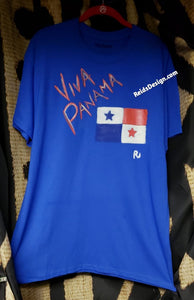 Reids' Design " Viva Panama" Hand Painted T-Shirts Men Large / Women XL