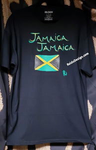 Reids' Design "Jamaica Jamaica" Hand Painted T-Shirts Men XL / Women 2X