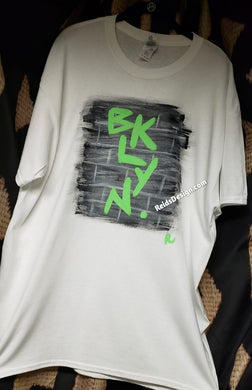 Reids' Design Hand Painted BKLYN Brick Wall XL Men / 2X Women T-shirt