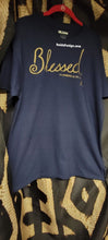 Load image into Gallery viewer, T-Shirt Navy &quot;Blessed&quot; Hand Painted By Reids&#39; Design Men Large / Women XL