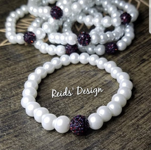 Sale "Alice" Glass Pearl Stackable Bracelet (per bracelet)