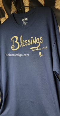 Sale...Navy Blessings T-Shirts by Reids' Design Men XL / Women 2X