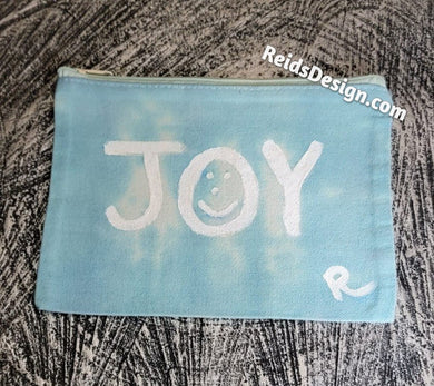 J😁Y Tie Dye Multi-Purpose / Hand-Painted Pouches with glitter (size 5x7 in)