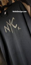 Load image into Gallery viewer, T-Shirt Black on Black &quot;NYC&quot; Hand Painted by Reids&#39; Design.  Unisex 3X  / Women 4X
