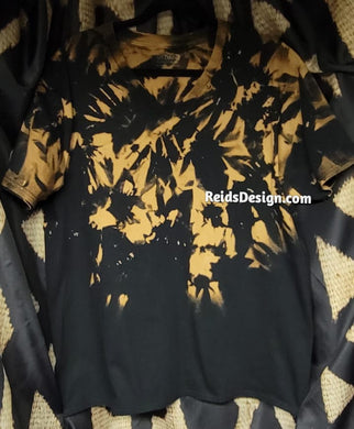 New... One of a Kind Handmade Reversed Tie Dye / Bleach Tie Dye Vneck T-shirts by Reids' Design Men XL / Women 2X