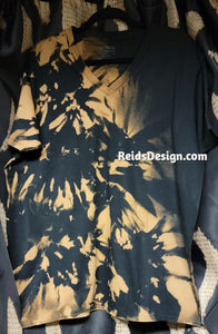 One of a Kind Handmade cotton Reversed Tie Dye / Bleach Tie Dye T-shirts by Reids' Design Men XL / Women 2X