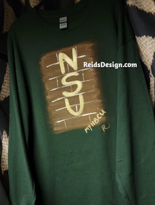 Hand Painted Long Sleeve "NSU" T-Shirt by Reids' Design Men XL / Women 2X
