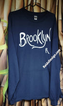 Load image into Gallery viewer, BROOKLYN Hand Painted Navy and Silver Long Sleeve by Reids&#39; Design ( size Men 2x / Women 3x )