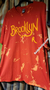 New "BROOKLYN" Reversed Tie Dye / Bleach Tie Dye 👕 T-Shirt by Reids' Design ( size Men 2XL / Women 3X)