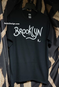 New Hand painted "Brooklyn" T-shirt By Reids' Design Men Large / Women XL