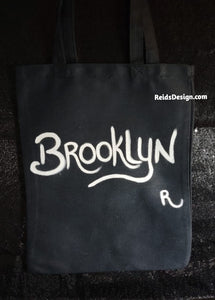 New Brooklyn Handmade Painted Canvas Tote Bags (size 13" ×15" inches) with Long Handle