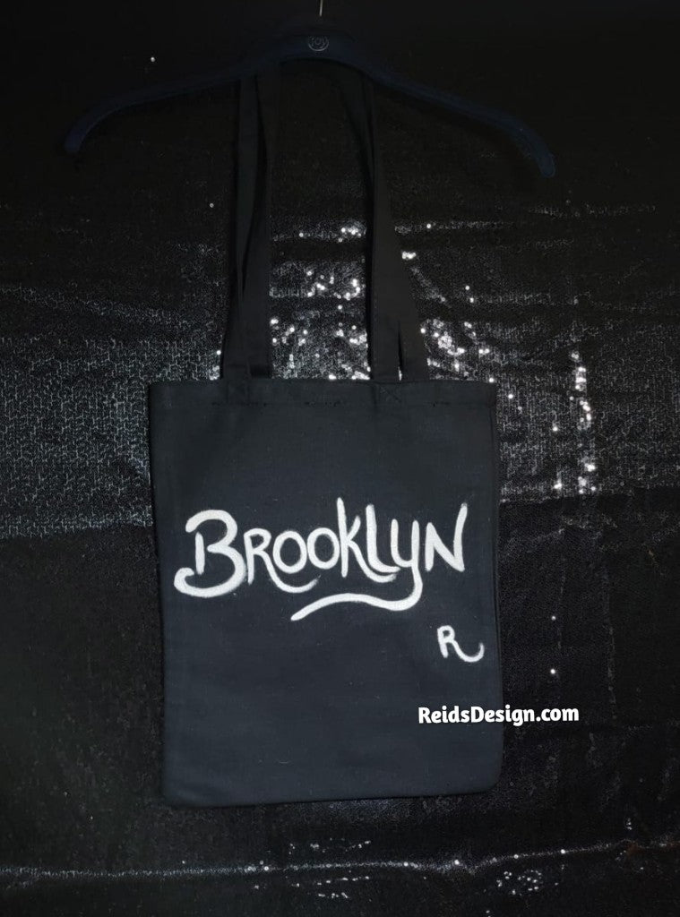 New Brooklyn Handmade Painted Canvas Tote Bags (size 13