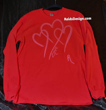 Load image into Gallery viewer, &quot;❤️&quot; Red &amp; Pink Long Sleeve Hand Painted T-Shirts Men Medium / Women Large