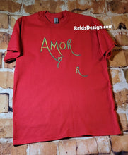 Load image into Gallery viewer, &quot;❤️&quot; Red AMOR ❤️ Hand Painted T-Shirt Men Med/ Women Large