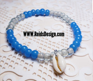 Sale... Cowrie Shell Glass Anklet