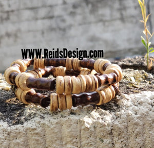 Sale....Stackable Coconut Heishi Wood Bracelet (Men)