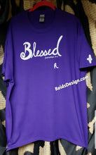 Load image into Gallery viewer, T-Shirt Purple &quot;Blessed&quot; Hand Painted By Reids&#39; Design Men XL / Women 2x