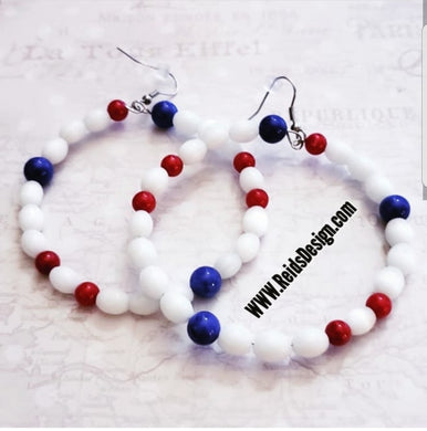 Coral, Cats Eye and Mountain  Jade Bead Earrings
