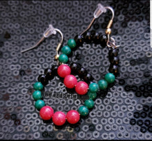 Load image into Gallery viewer, Mountain Jade &amp; Glass Beads Hoop Earrings