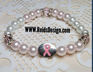 Breast Cancer Awareness Bracelet  ( size 7.5" )