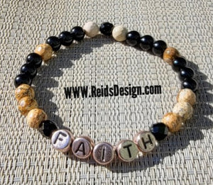 "Faith" Jasper and Agate Bracelet  ( size 7.5" )