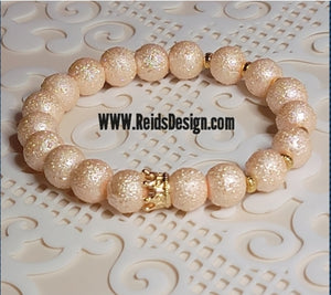 Textured Glass Pearls CROWN 👑 Bracelet ( size 7.5")