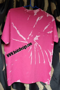 Pink...One of a Kind Handmade cotton Reversed Tie Dye / Bleach Tie Dye T-shirts by Reids' Design Men Medium / Women Large