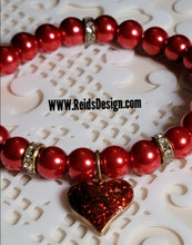 Load image into Gallery viewer, &quot;❤&quot; SALE  Red Glass Pearl Bracelet ( size 7.5 &quot; )