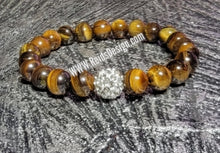 Load image into Gallery viewer, 8mm Tiger Eye Bracelet (sized for Men 8.5&quot;)