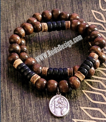 Stackable Wood Bracelet with 