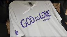 Load image into Gallery viewer, Sale....T-shirt &quot;God is Love&quot;  Unisex Large/ Women XL Hand painted By Reids&#39; Design