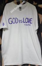 Load image into Gallery viewer, Sale....T-shirt &quot;God is Love&quot;  Unisex Large/ Women XL Hand painted By Reids&#39; Design