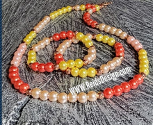 Load image into Gallery viewer, 8mm Multi Color Glass Pearls ( 21 inch) Necklace and ( 7.5&quot; ) Stackable Bracelet Set